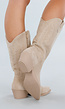 Beige Suede Cowboylaarzen
