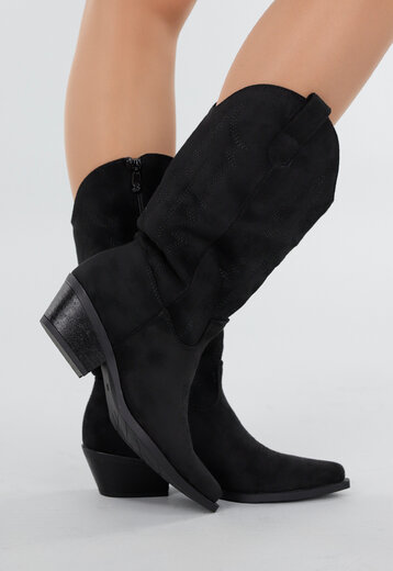 Zwarte Suède Cowboylaarzen