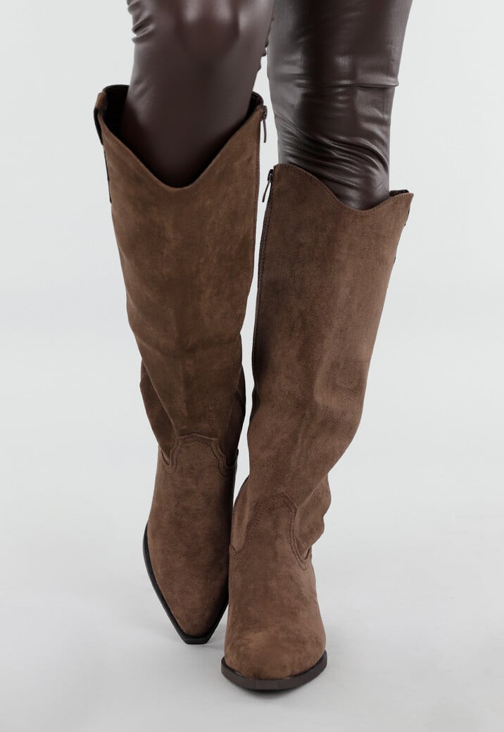Bruine Suède Westernlaarzen