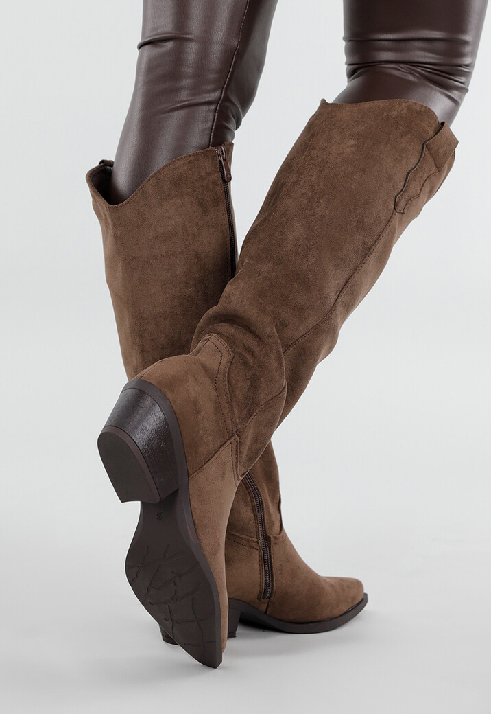 Bruine Suède Westernlaarzen