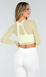 Butter Yellow Mesh Wrap Top met Stretch