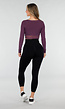 Paars Mesh Wrap Sporttop met Lange Mouwen