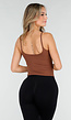 Bruine Spaghetti Strap Crop Top met Pads