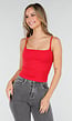 Rode Spaghetti Sporttop met Stretch