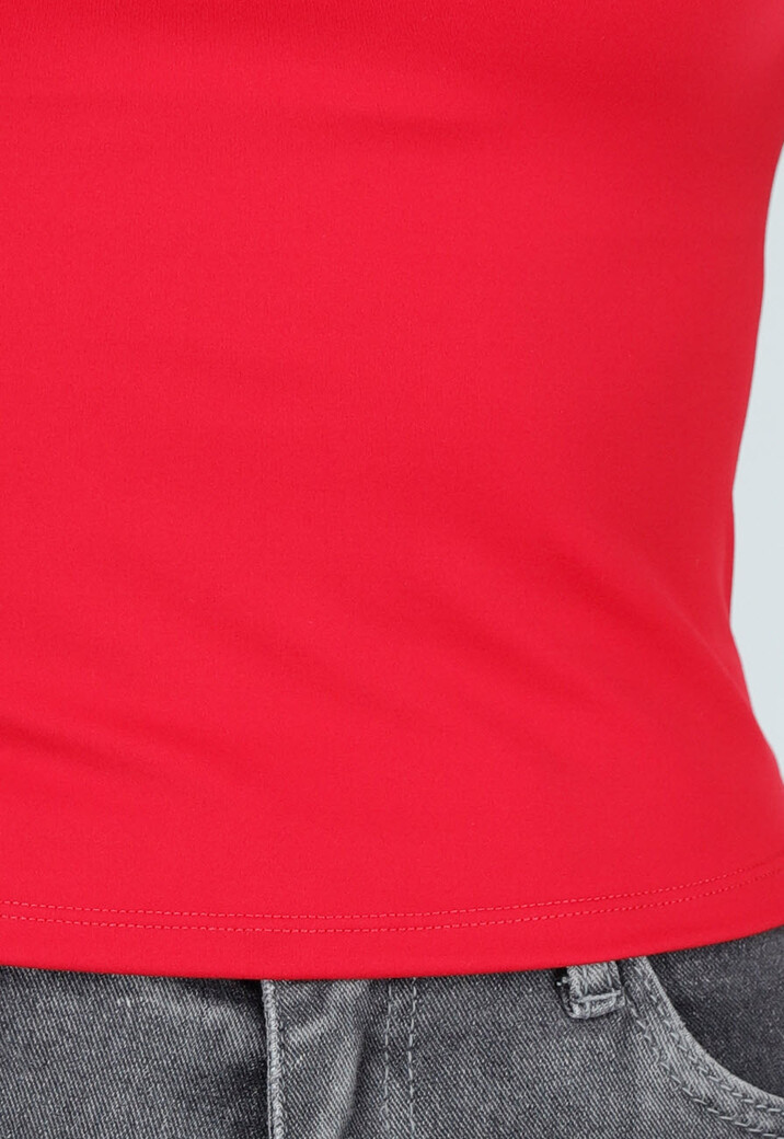 Rode Spaghetti Sporttop met Stretch