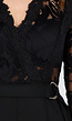 Nette Zwarte Jumpsuit met Kant en Tailleriem