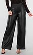 Zwarte Lederlook Broek