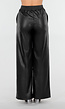 Zwarte Lederlook Broek met Elastische Taille