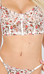 Gebloemde Lingerie Set met String en BeugelBH