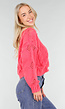 Roze Gebreid Vest met V-Hals en Knoopsluiting