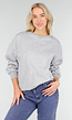 Grijze Oversized Sweater met Ronde Hals en Lange Mouwen