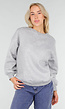 Grijze Oversized Sweater met Ronde Hals en Lange Mouwen