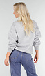Grijze Oversized Sweater met Ronde Hals en Lange Mouwen