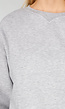 Grijze Oversized Sweater met Ronde Hals en Lange Mouwen