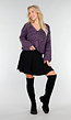 Paars Gebreid Vest met Strikknopen en Lurexdraad