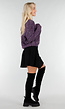 Paars Gebreid Vest met Strikknopen en Lurexdraad