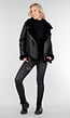 Zwarte Imitatie Leren Biker Jas met Faux Fur