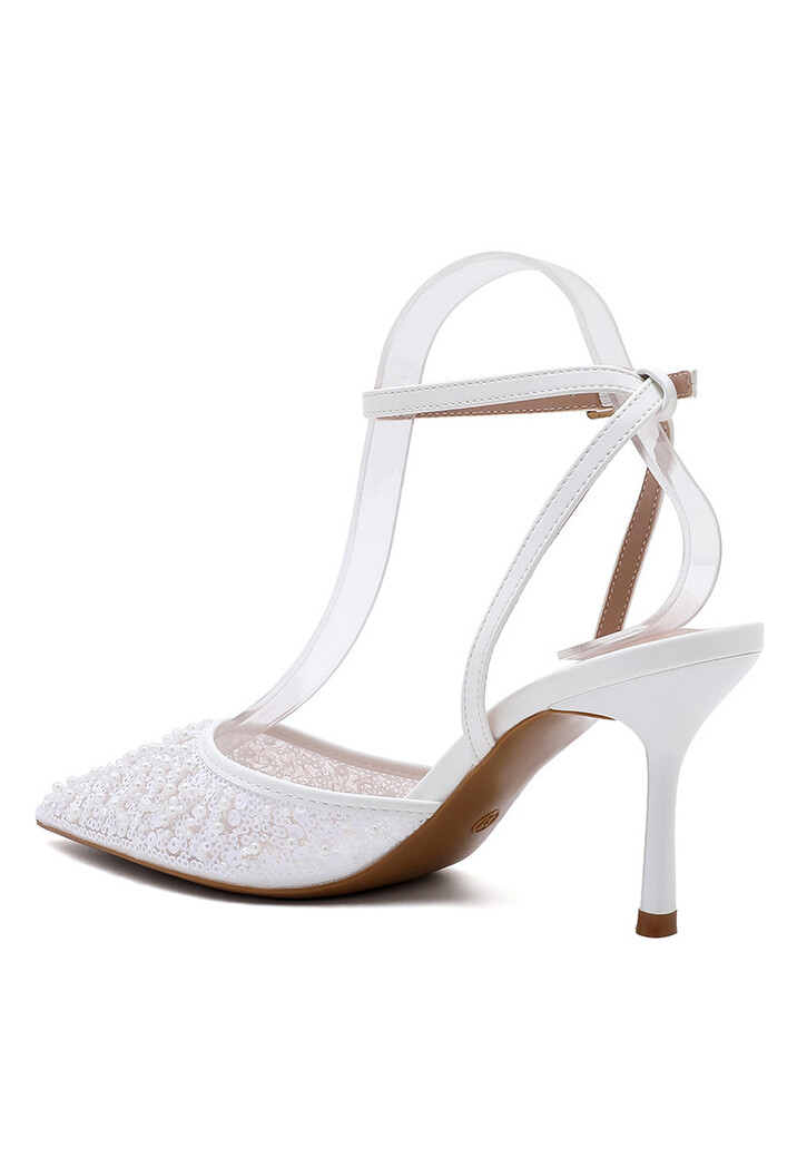Witte Hakken met Pailletten en Kralen