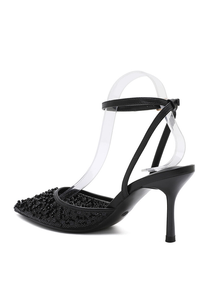 Zwarte Hakken met Pailletten en Kralen