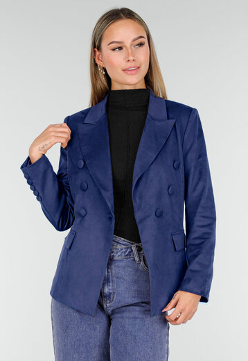NEW160926 Blauwe Double Breasted Blazer