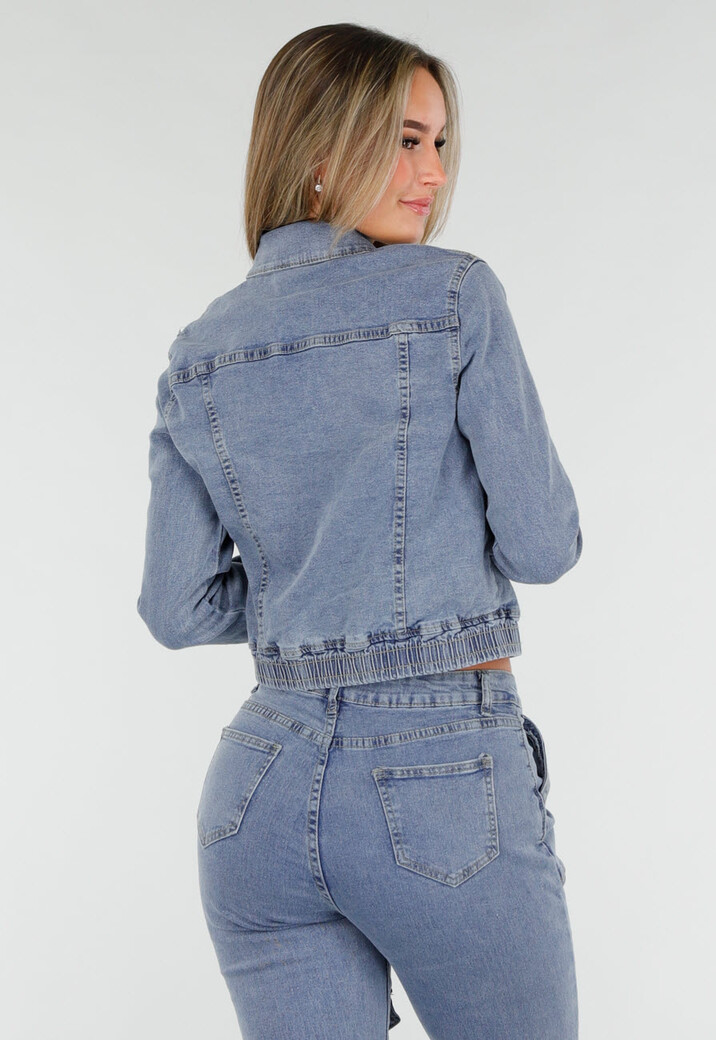 Denim Cargo Set Blauw