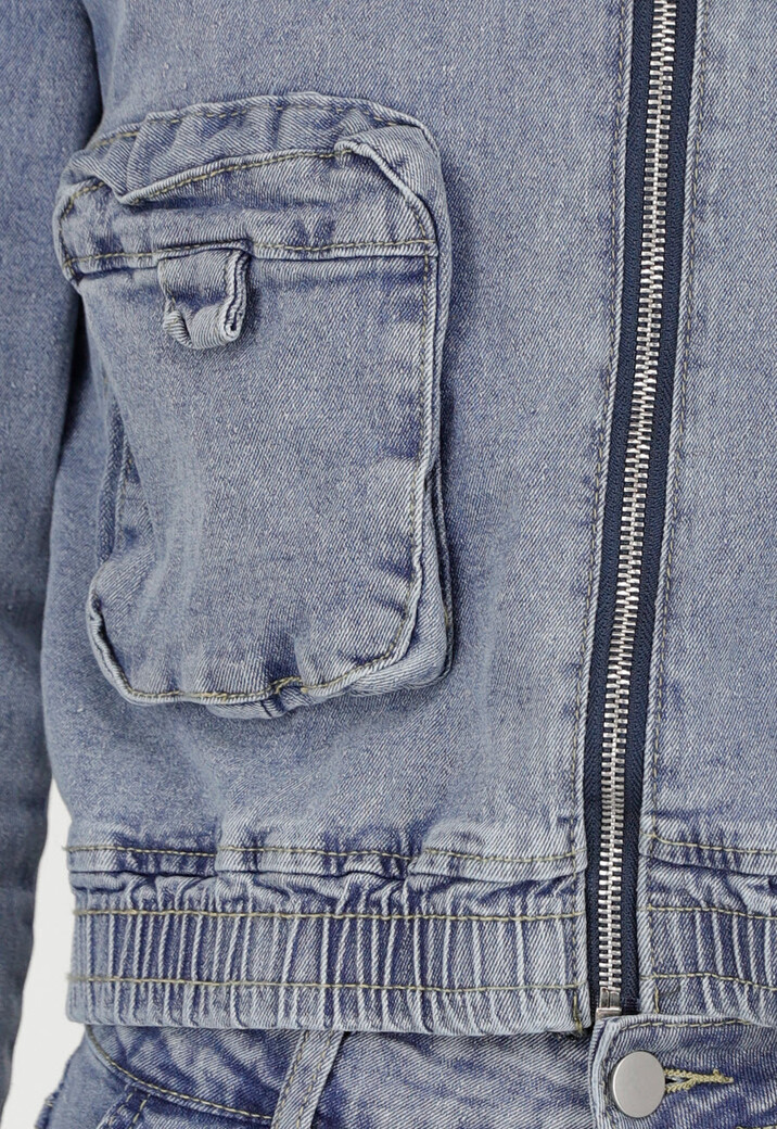 Denim Cargo Set Blauw