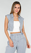 Blauwe Denim Set met Cropped Gilet en Broek