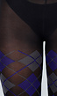 Donkerblauwe Grijze Panty met Argyle Print