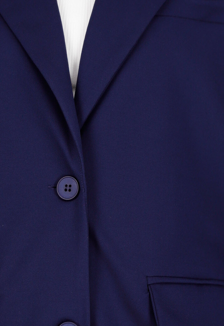Donkerblauwe Oversized Basic Stretch Blazer
