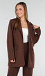 Bruine Oversized Stretch Blazer met Schoudervullingen