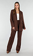Bruine Oversized Stretch Blazer met Schoudervullingen