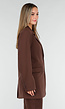 Bruine Oversized Stretch Blazer met Schoudervullingen