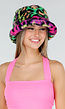 Multicolor Teddy Bucket Hat met Leopardprint