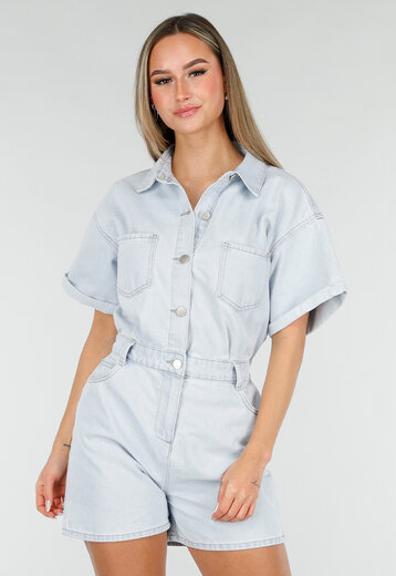 Lichtblauwe Denim Playsuit