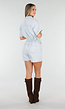 Lichtblauwe Denim Playsuit met Korte Mouwen
