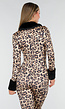 Leopard Print Jumpsuit met Bontkraag