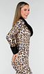Leopard Print Jumpsuit met Bontkraag