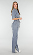 Denim Jumpsuit met Elastische Taille Blauw
