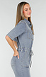 Denim Jumpsuit met Elastische Taille Blauw