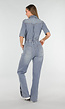 Denim Jumpsuit met Elastische Taille Blauw