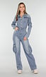 Denim Cargo Jumpsuit Blauw