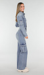 Denim Cargo Jumpsuit Blauw