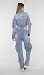 Denim Cargo Jumpsuit Blauw