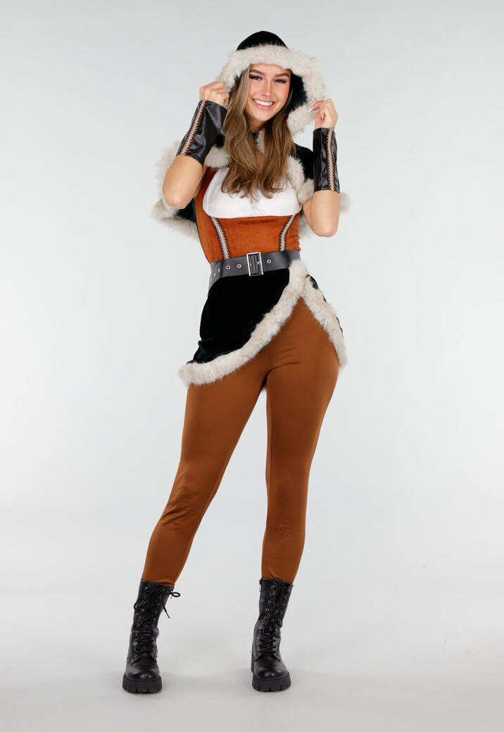 Bruin Viking Kostuum met Bont