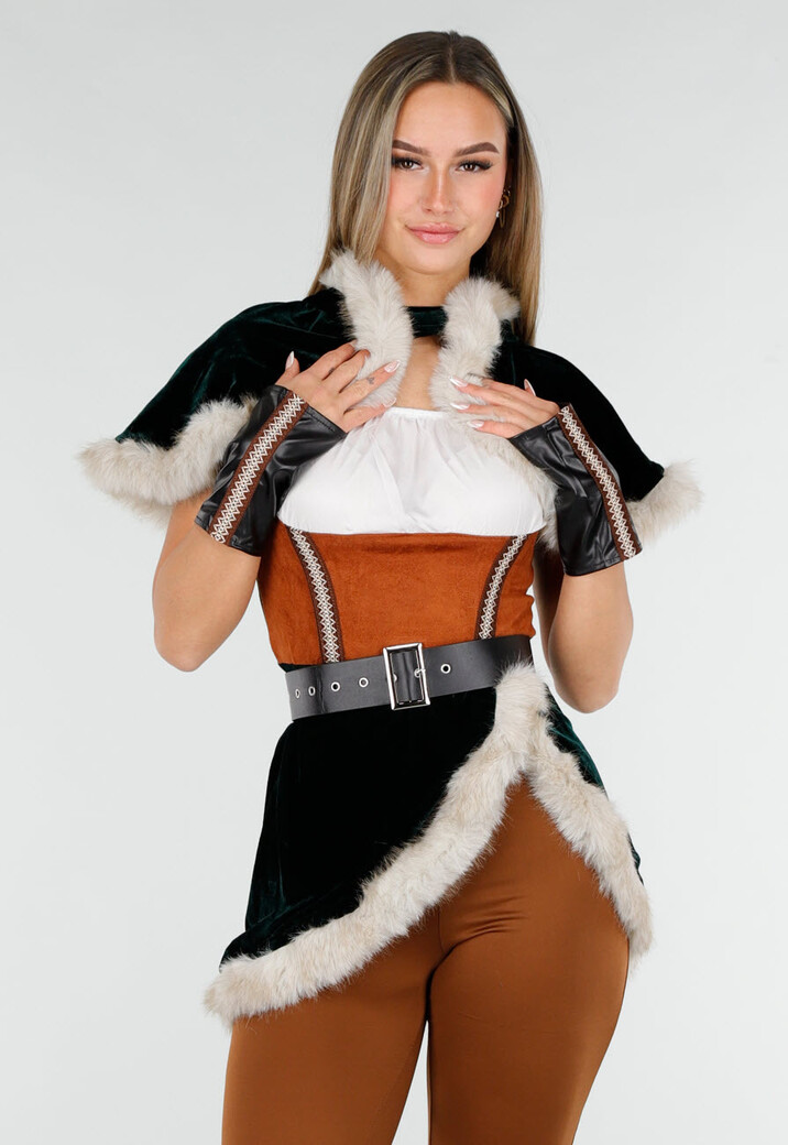 Bruin Viking Kostuum met Bont