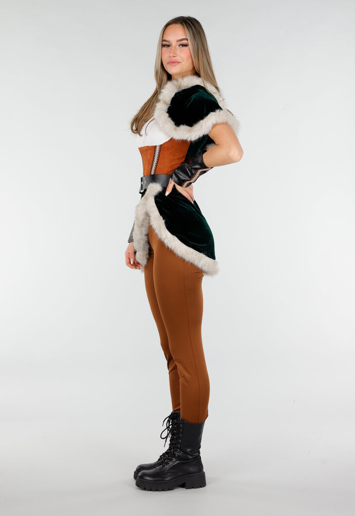 Bruin Viking Kostuum met Bont