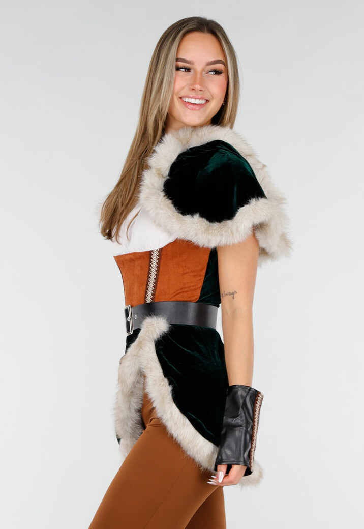 Bruin Viking Kostuum met Bont