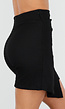 Tall Zwarte Stretch Skort met Striksluiting en Licht Structuurmateriaal