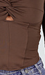 Bruine Crop Top met Gedraaide Voorzijde