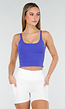 Blauwe Stretch Sport Top met Pads